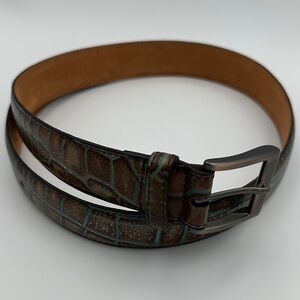Robert Graham Brown Crocodile Pattern Belt 32”